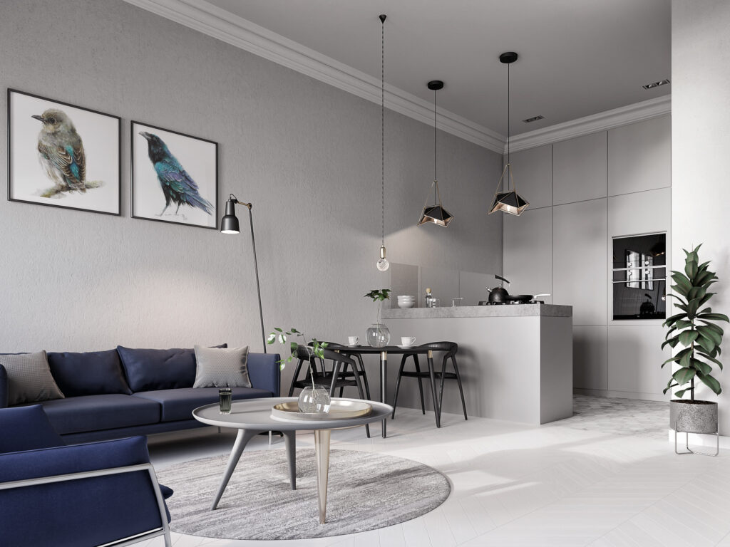 Wnętrze mieszkania Szczecin- wizualizacje 3d valo-studio