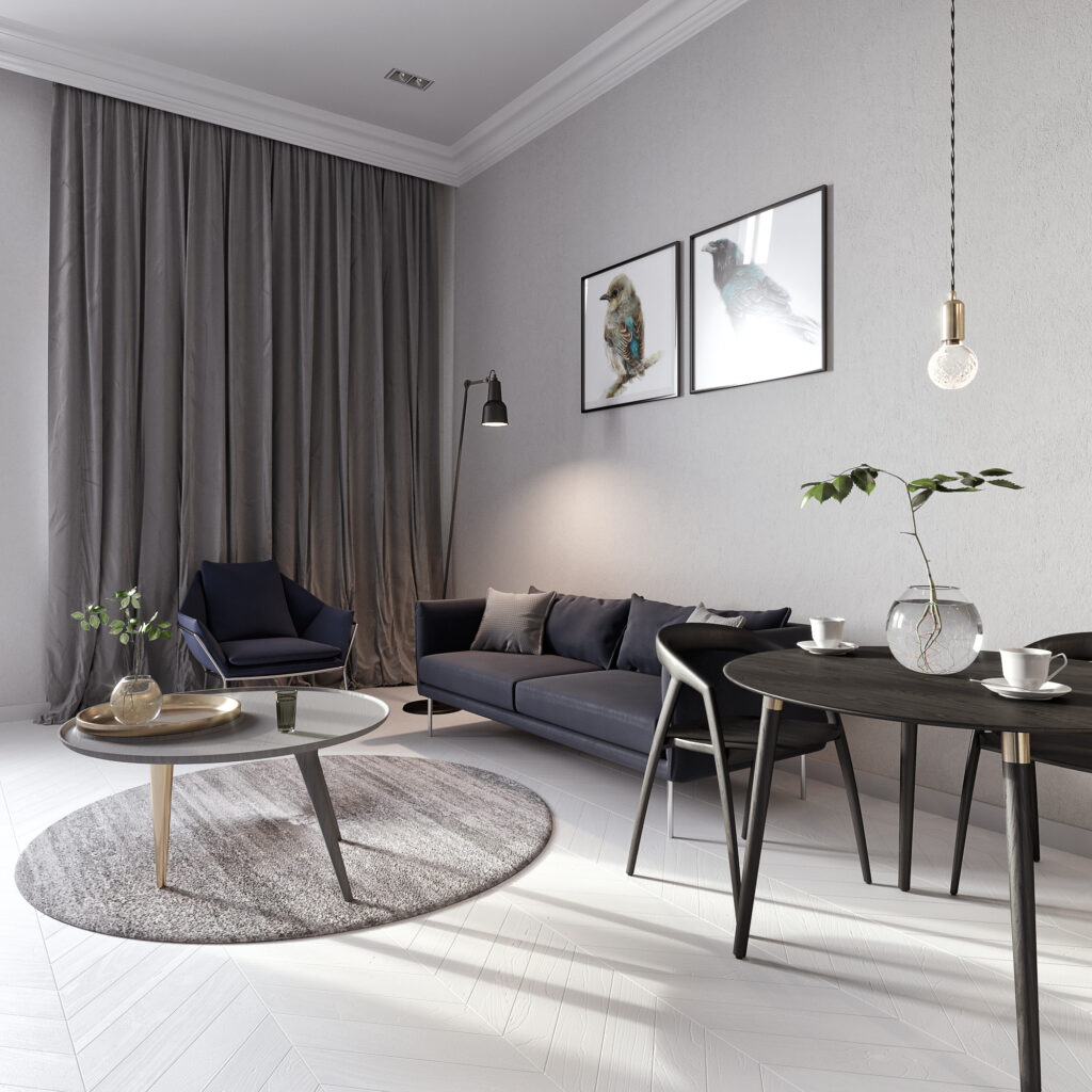 Wnętrze mieszkania Szczecin- wizualizacje 3d valo-studio