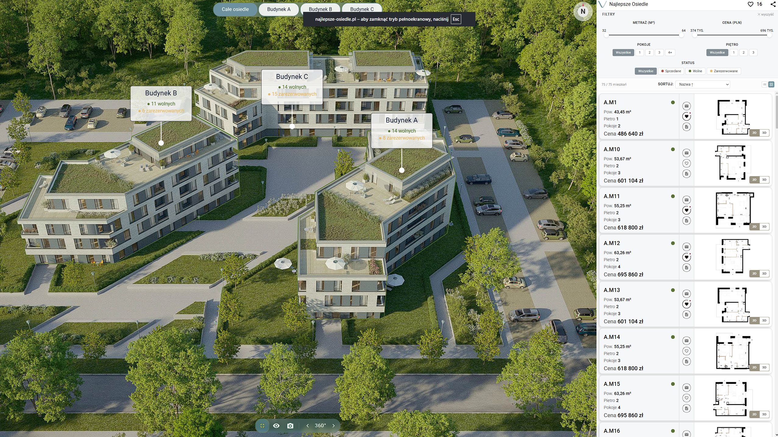 Podgląd interaktywnej makiety 3D inwestycji